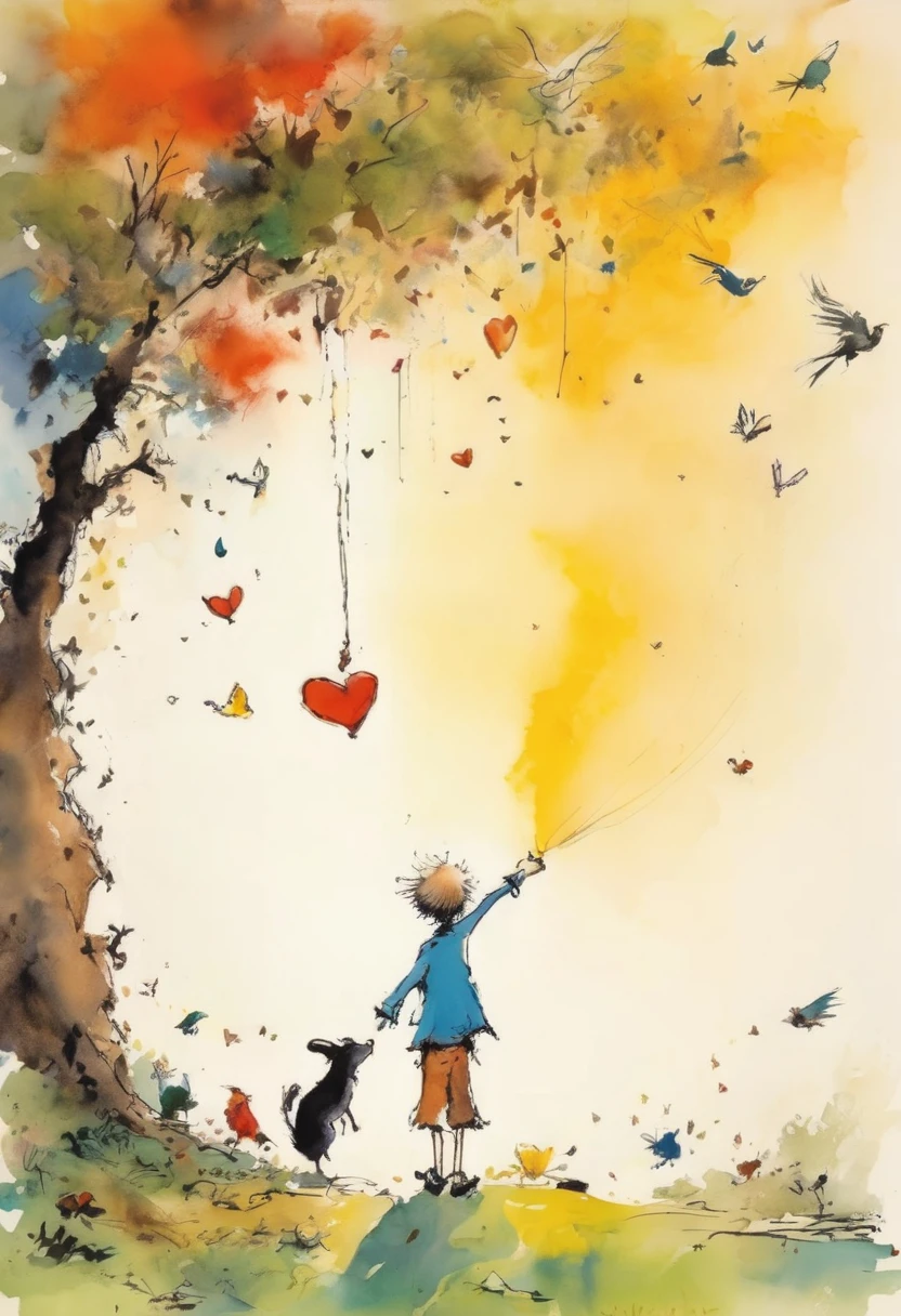 Quentin Blake style photo、A world full of love、Perfect World、A god who bestows good fortune on all who see、The light of happiness is dazzling、Portraiture、High resolution、Beautiful poop、Highest quality、masterpiece、Very detailed