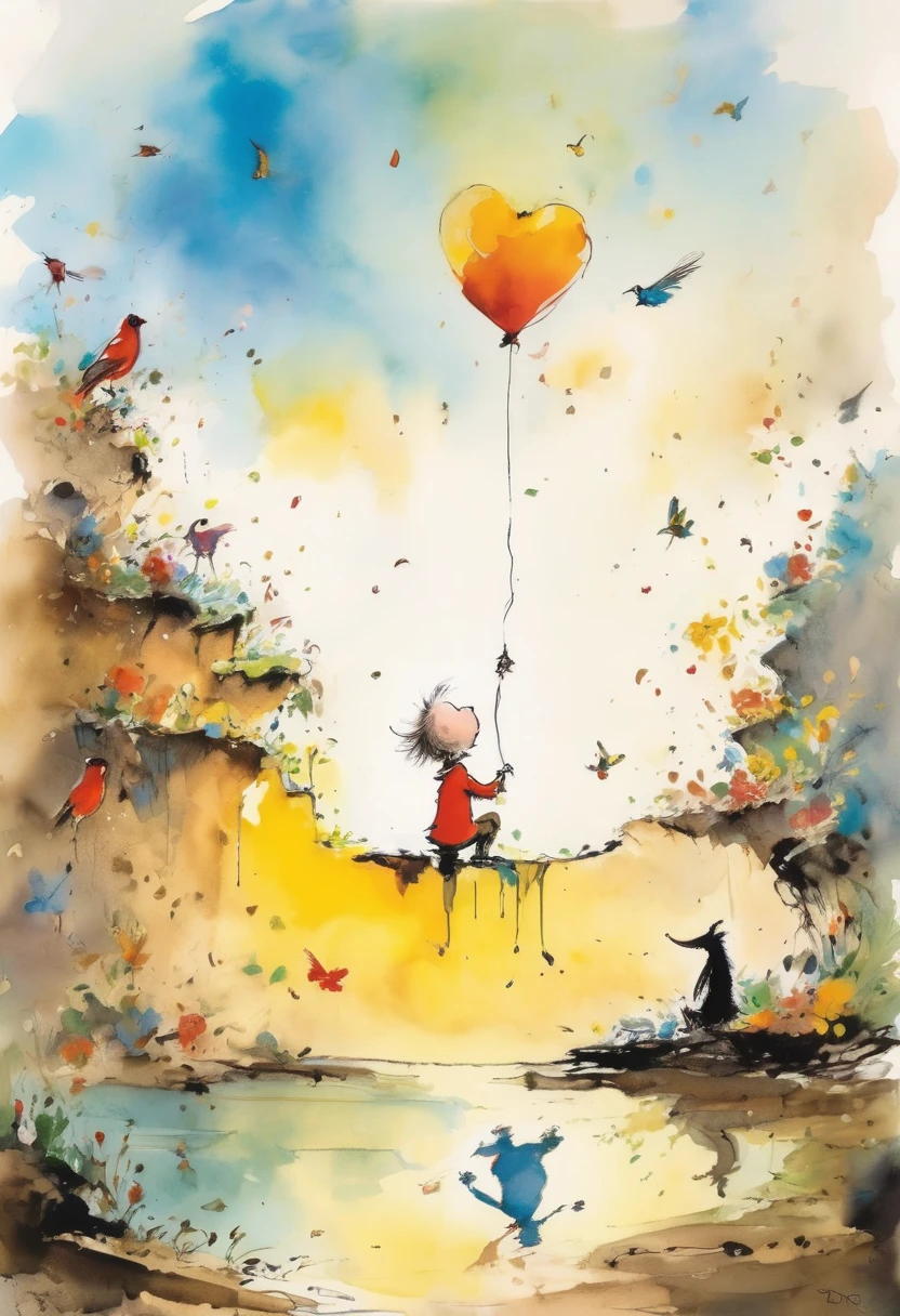Quentin Blake style photo、A world full of love、Perfect World、A god who bestows good fortune on all who see、The light of happiness is dazzling、Portraiture、High resolution、Beautiful poop、Highest quality、masterpiece、Very detailed
