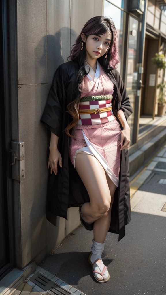 Cute Japanese woman, (16 years old), (Very cute face: 1.3), White moisturized skin,
BREAK,
Fighter, Kung Fu fighter, Idol,
BREAK,
(Wearing cute kimono: 1.3), (Very revealing kimono), Very large earrings, Short length,
BREAK,
(Long hair), (Bangs: 1.2), (Black hair), (Wavy hair), (Gradient pink hair: 1.3), (Red tips),
BREAK,
(Realistic: 1.3), Masterpiece, Perfect lighting, (Ultra high resolution), (8K), (Very detailed: 1.4), (From the front), Looking at the camera, Melancholic expression, (Full body),
BREAK,
(Japanese city streets: 1.2), Tokyo Tower in Japan background,
BREAK,
(Demon Slayer: 1.4),
BREAK,
(Hellfire: 1.2), Demon, (Flame: 1.2)
