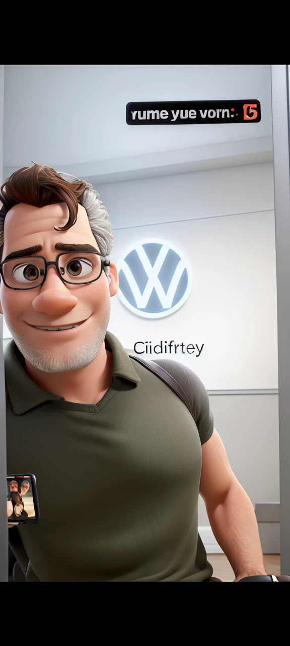 Disney Pixar 3D of a young and elegant man sitting on the bed in an elegant industrial style room and using his cell phone. He has an afro hairstyle and a short beard. He is wearing black shorts and is shirtless. He is a handsome man, he has a cell phone in his hand and on the wall a TV playing football, in the background of an elegant industrial style room.