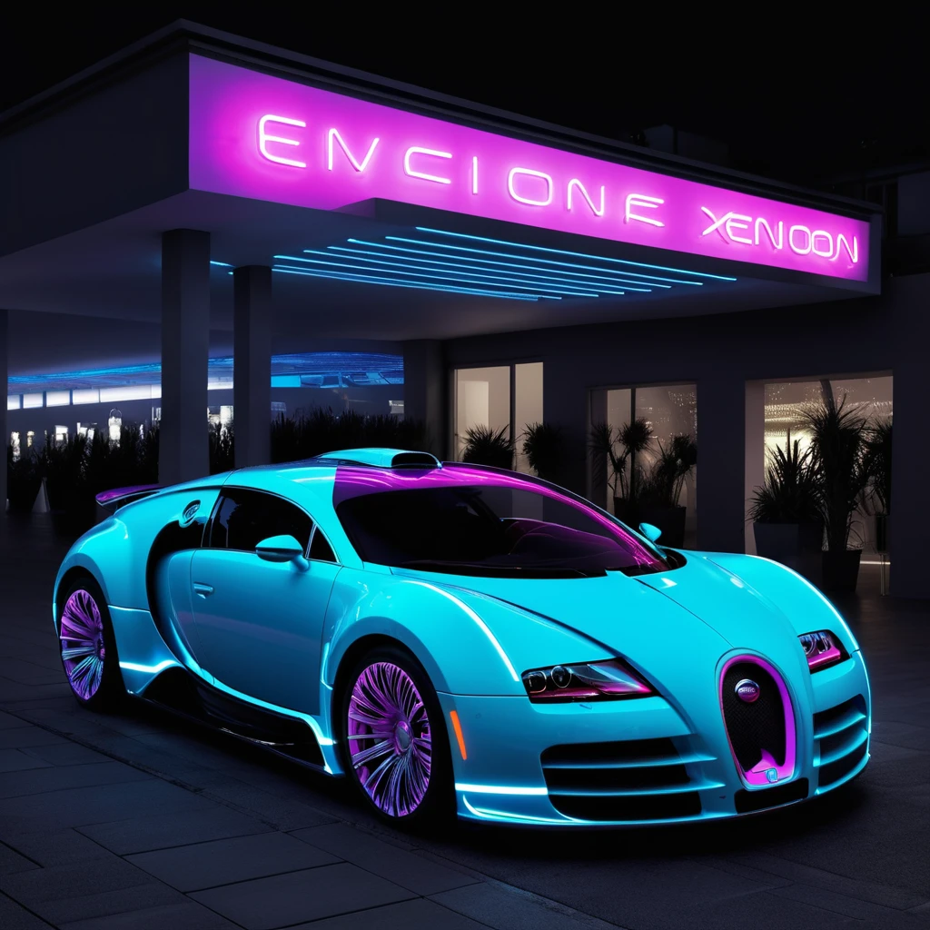 bugatti xenon neon, photo real