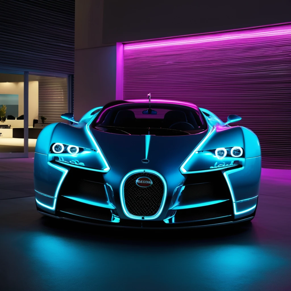 bugatti xenon neon, photo real