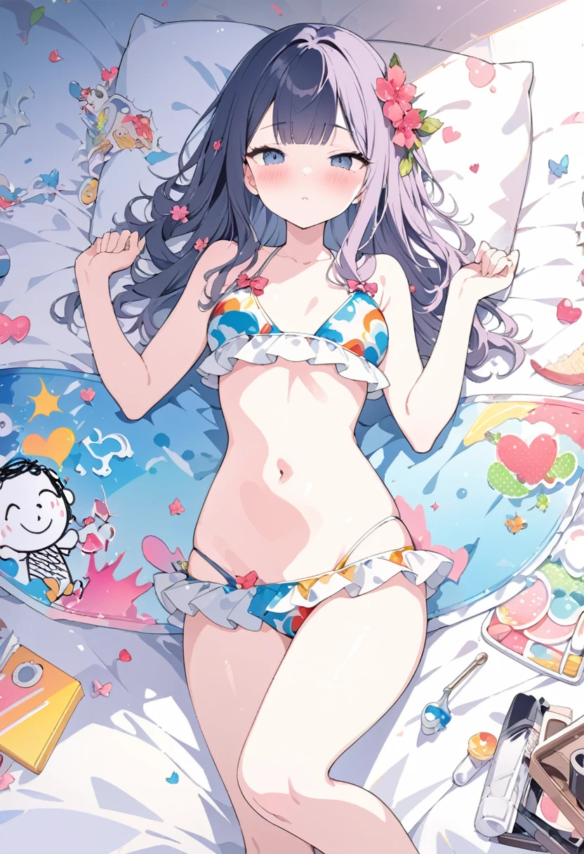 Momoko Sakura Style、8K quality、Intense watercolor, detailedな水彩アート, Watercolor splash, Surreal, Avant-garde pop art, Beautiful and expressive paintings, Beautiful artwork illustration, Very colorful tones, wonderful, Cool Beauty, Highest quality、Official Art, Vector art, Stylish design, (((The most beautiful girls in swimwear))), (((Highest quality))), High resolution, ((detailed)), (((Doodle Art)), ((masterpiece)), ((Super detailed)),,(((bed、Shyness))),((Sexual)),(((Background white)))