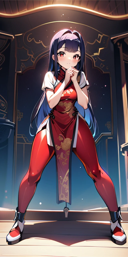 ((Highest quality、masterpiece、Anime Style、Highest quality、High resolution、8k、detailed、ultra-detailed:1.3))、Long legs、Sharp focus:1.2, Beautiful woman with perfect figure:1.4、(smile:1.2), double eyelid、30-year-old woman、Sexy pose、((((Shut your mouth.、One Woman、Chinese clothing:1.5)))),The background is another world