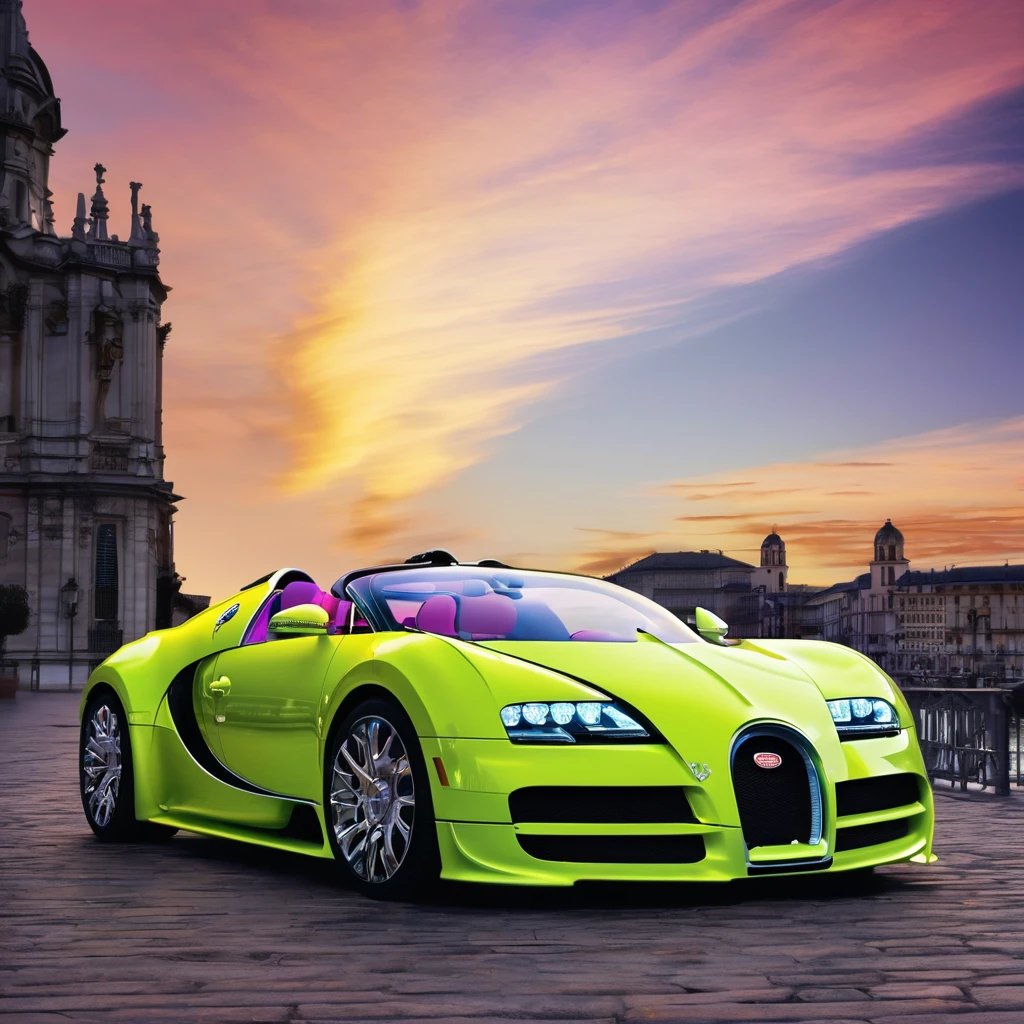 bugatti xenon neon, photo real