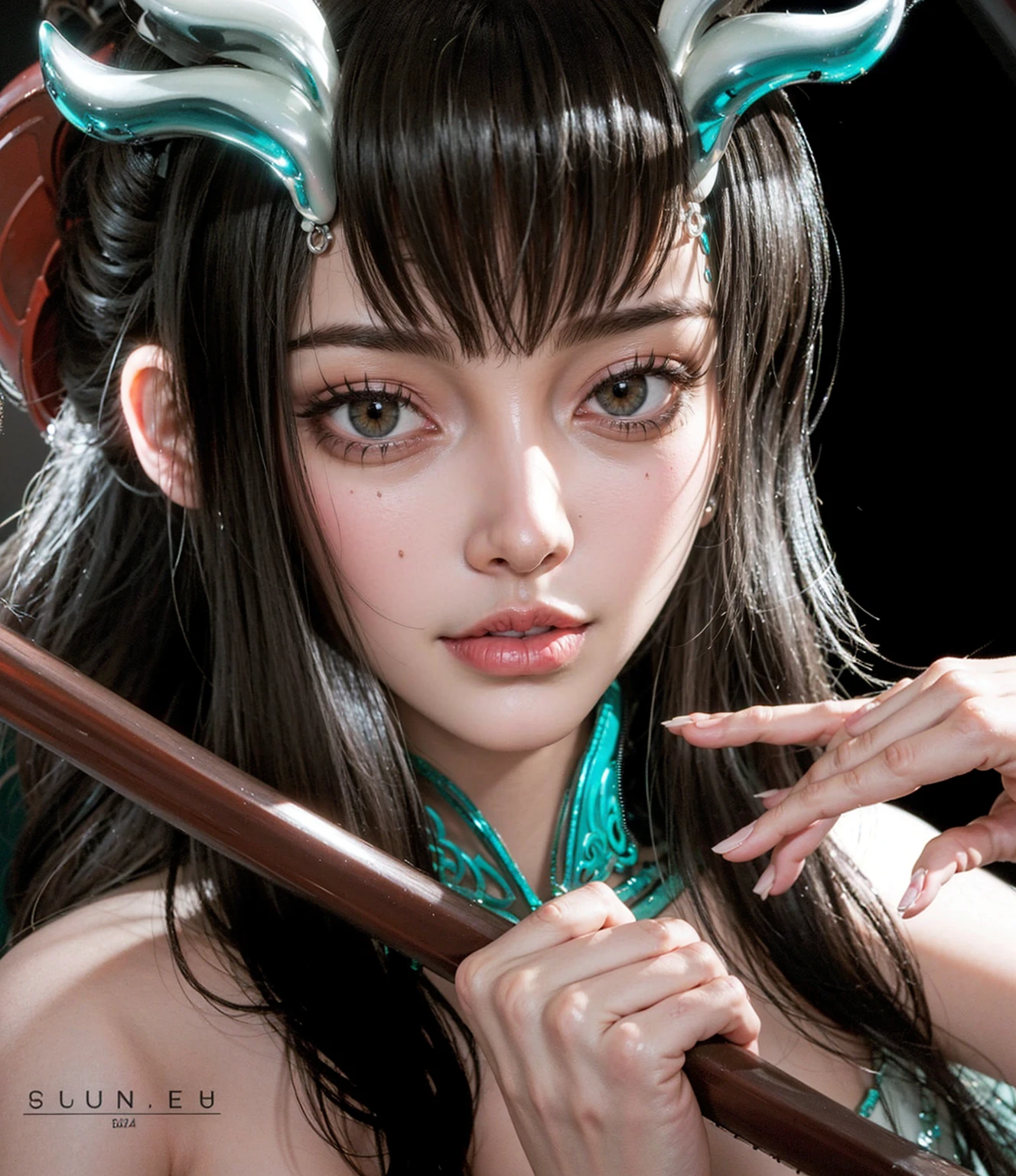 close up of a girl or woman (K-Pop idol), detailed hair , big booobs ,  shadowbringers cinematic, 4 k detail fantasy, a beautiful fantasy empress, game cg, xianxia fantasy, xianxia hero, 2. 5 d cgi anime fantasy artwork, cinematic goddess close shot, ruan jia and artgerm, wow 4 k detail fantasy, hyper-detailed fantasy character, high definition, hyper- detailed,perfect, fantastic, detailed facial and body skin texture, detail vagina (pussy), detail eyes, detailed everything, hyper realistic.