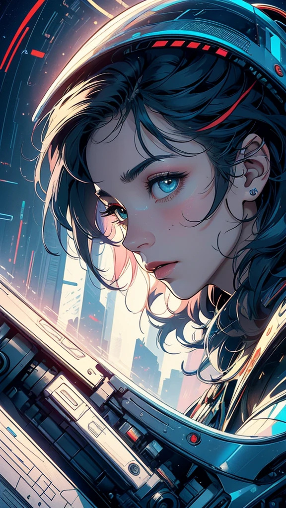(((masterpiece, highest quality))),(((solo:1.2))),(((1girl:1.2))),32k wallpaper, very detailed, poster, vintage science fiction,(((((geometric cinematic movie poster))))), (bauhaus), shape,(((abstract))),(mid century modern),movie poster,(((((portfolio))))),(((((Close-up))))),(((((bust up))))),((((more various angle)))),(((highlight))),Vast landscape,((((heterochromia)))),(((complete. detailed face))),(((Extremely talented))),(((most complecated machine))),Colorful color scheme