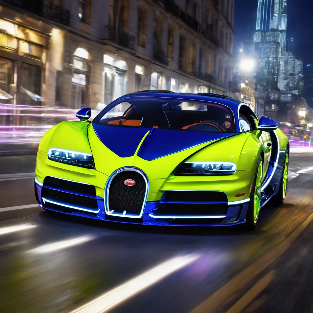 bugatti xenon neon, photo real