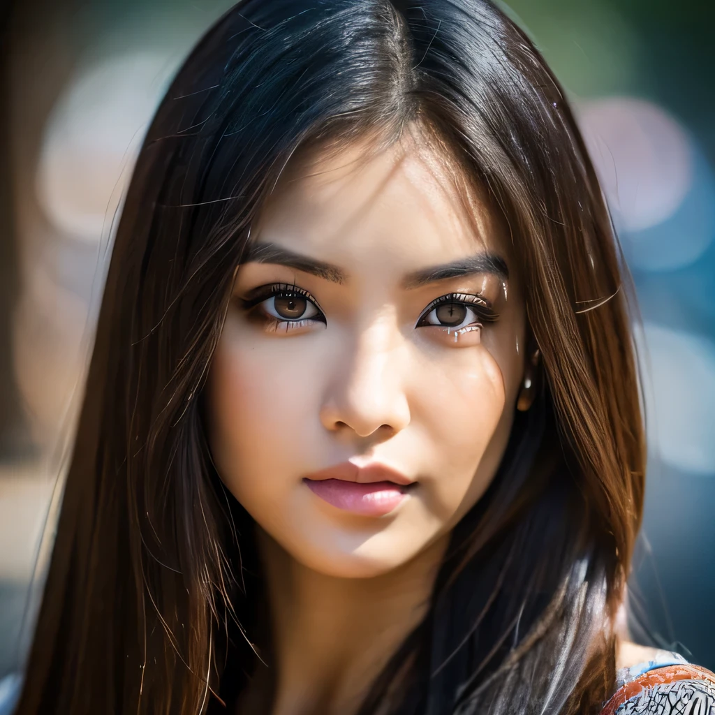 gritty candid raw portrait,close-up photo of a female 25-year-old, with black long straigh hair and light brown eyes, chinese and javanese mixed race, full body, Plus-sized body, shot
with Sony Alpha A6500 1.4f, bokeh, highly detailed, masterpiece,