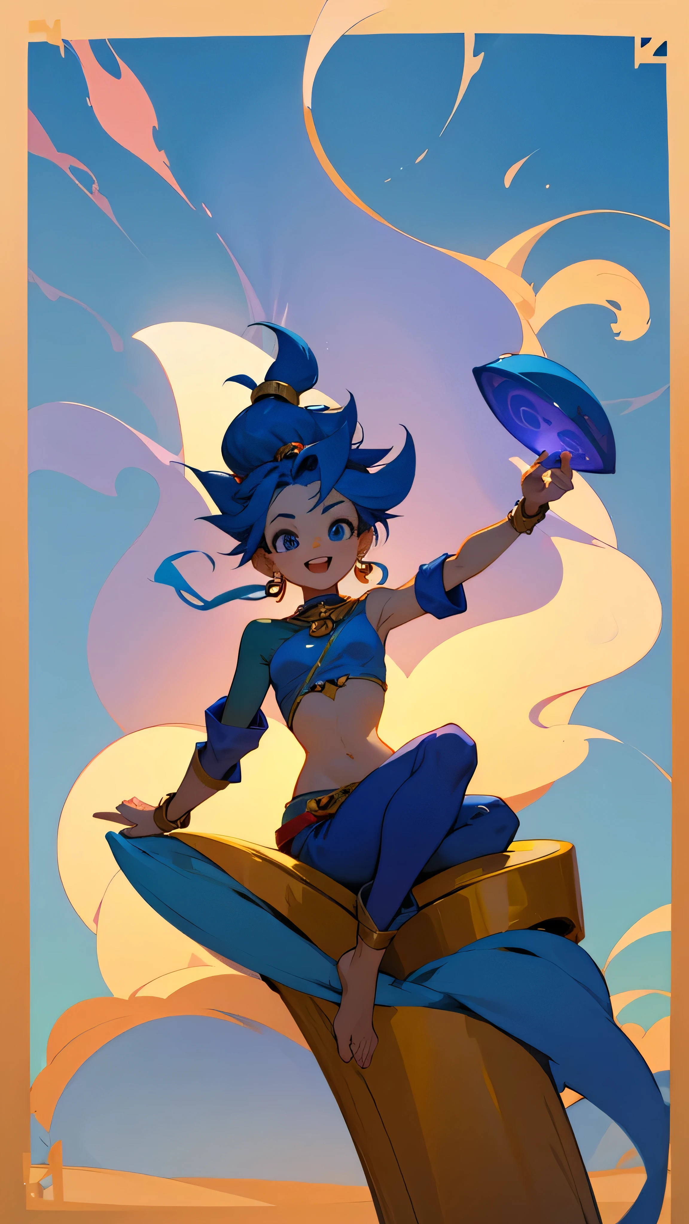 Genie who gives you 3 wishes