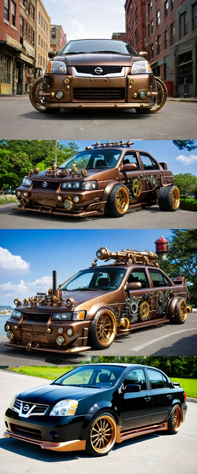how look a steampunk rat-road nissan sentra 2008 model?
