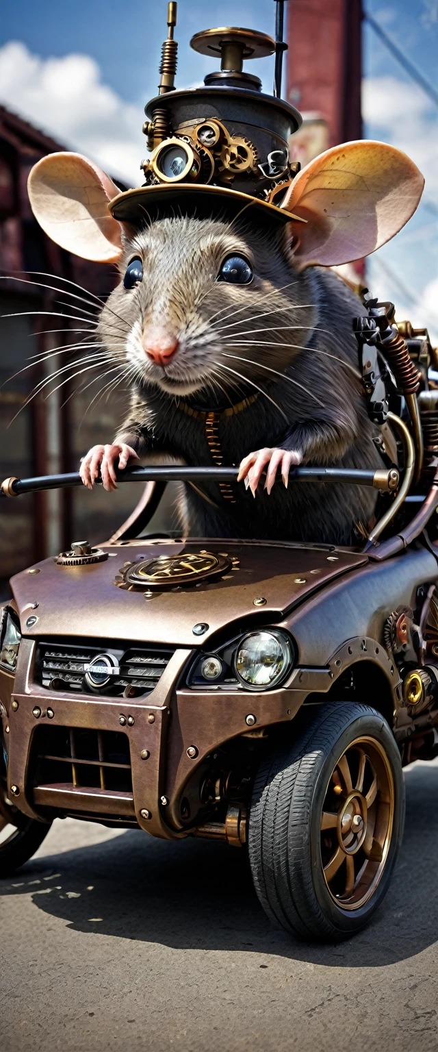 how look a steampunk rat-road nissan sentra 2008 model?