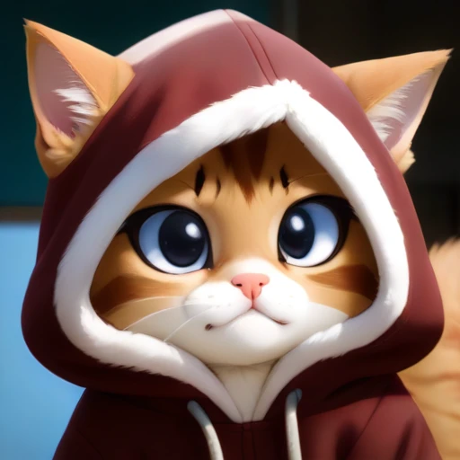 score_9, score_8_up, source_anime, animal focus, no humans, nekoemoji, cat, hood up, shaded face,