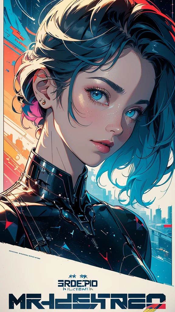 (((masterpiece, highest quality))),(((solo:1.2))),(((1girl:1.2))),32k wallpaper, very detailed, poster, vintage science fiction,(((((geometric cinematic movie poster))))), (bauhaus), shape,(((abstract))),(mid century modern),movie poster,(((((portfolio))))),(((((Close-up))))),(((((bust up))))),((((more various angle)))),(((highlight))),Vast landscape,((((heterochromia)))),(((complete. detailed face))),(((Extremely talented))),(((most complecated machine))),Colorful color scheme