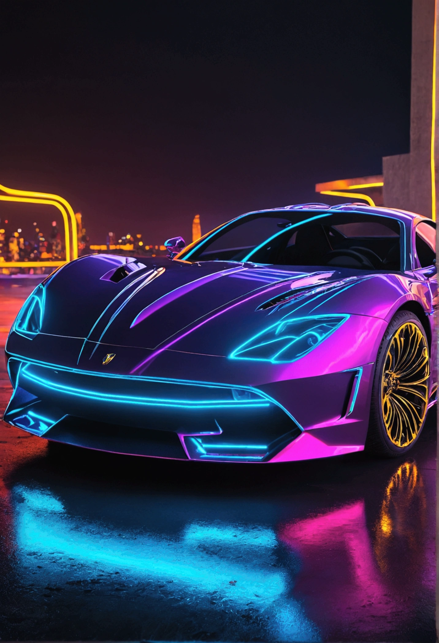 neon super car