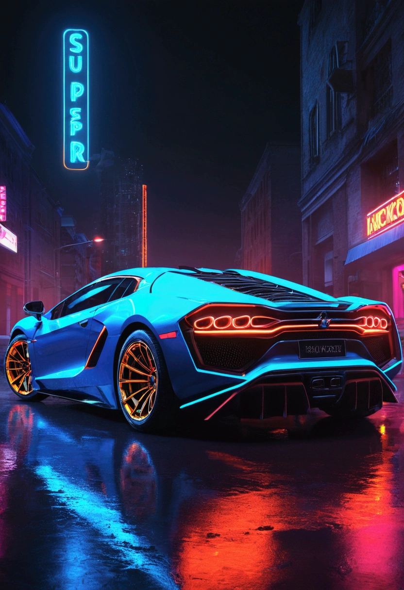 neon super car