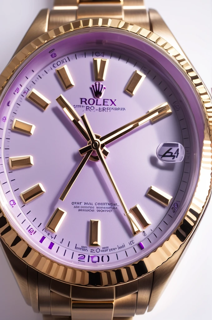 A lilac personalized Rolex watch