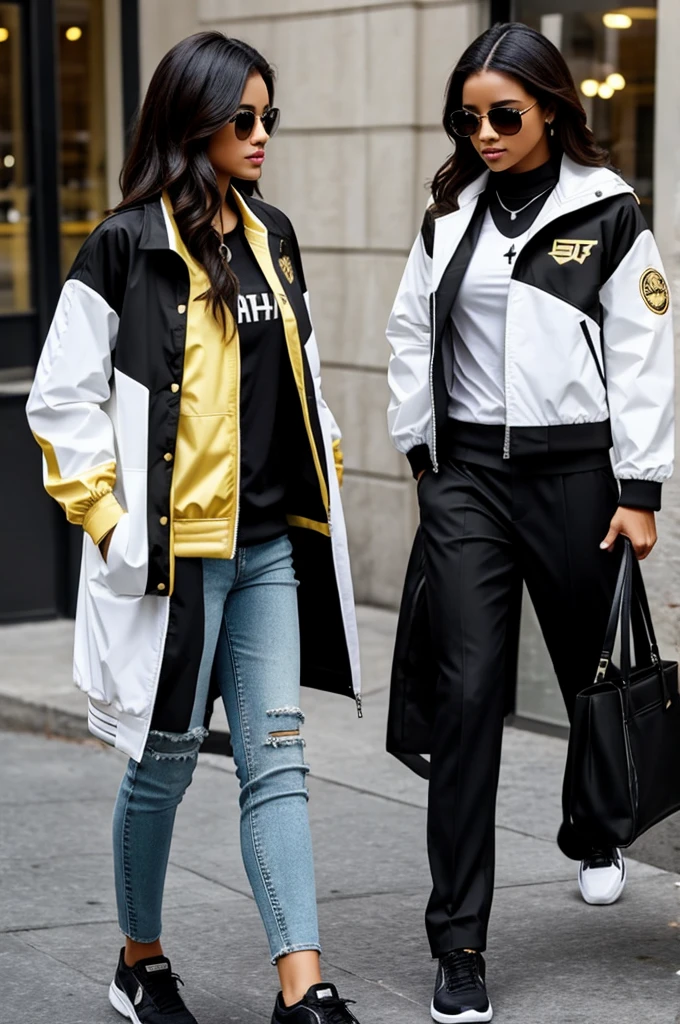 Sports jackets with white colors, black and gold 