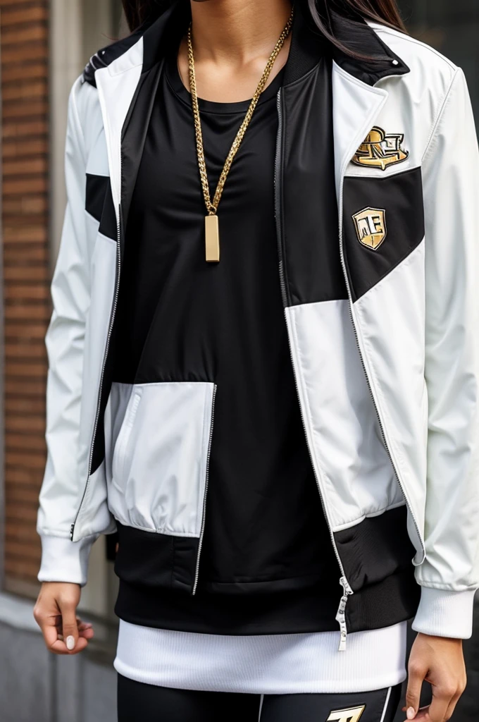 Sports jackets with white colors, black and gold