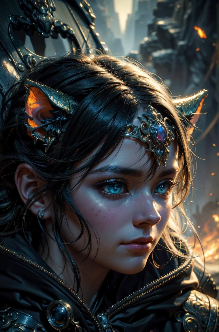 Dragon with mesmerizing feature masterpiece, top quality, best quality, official art, beautiful and aesthetic:1.2), (1dragon), extreme detailed,(fractal art:1.3), colorful, highest detailed, (masterpiece, best quality:1.3) 1 bright-amber, blue, green cat like-eyes, professional digital painting, Unreal Engine 5. playful teasing expression, finely detailed eyes, happy mood, epic scene, epic composition, Cinematic Lighting, Volumetric Lighting, ethereal light, intricate details, extremely detailed volumetric rays. oil painting, Detailed facial features, Sunlight, bright colors, dramatic lighting, expressive eyes, High Resolution, 4K quality, Photorealistic