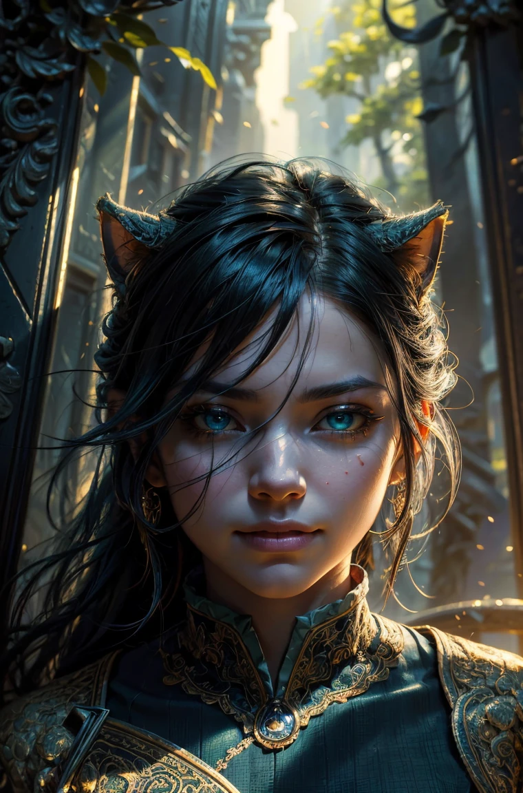 Dragon with mesmerizing feature masterpiece, top quality, best quality, official art, beautiful and aesthetic:1.2), (1dragon), extreme detailed,(fractal art:1.3), colorful, highest detailed, (masterpiece, best quality:1.3) 1 bright-amber, blue, green cat like-eyes, professional digital painting, Unreal Engine 5. playful teasing expression, finely detailed eyes, happy mood, epic scene, epic composition, Cinematic Lighting, Volumetric Lighting, ethereal light, intricate details, extremely detailed volumetric rays. oil painting, Detailed facial features, Sunlight, bright colors, dramatic lighting, expressive eyes, High Resolution, 4K quality, Photorealistic