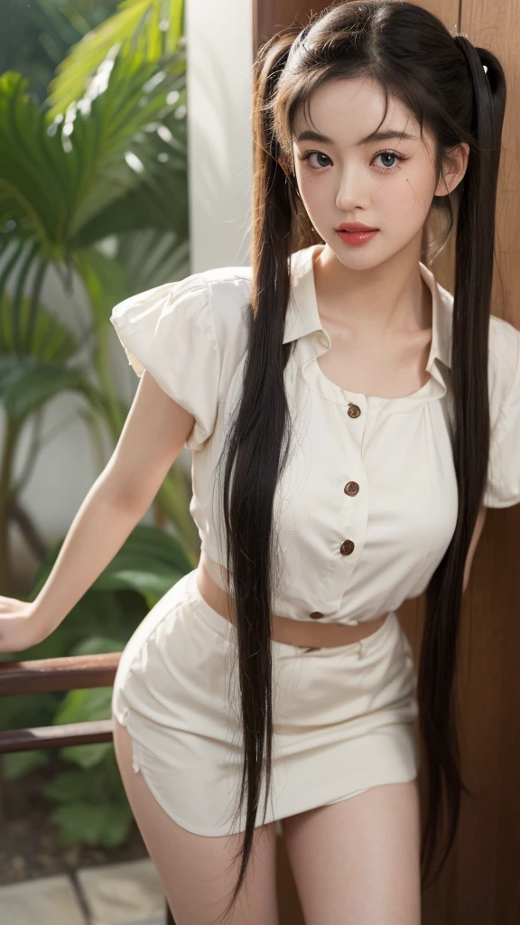 masterpiece,best quality,higher, Super sexy super cute Japanese girl、Hot, erotic and sexy lips、Big eyes、Drooping eyearilyn (;Marilyn Monroe face)、ASİAN,(brown race),dark skin,Dark brown, loosely wavy long hair,、Twin tails、To the bun、1girl,NDGE、Super big、sexual excitement、(((小さなコヅメカワウソ)))、Super big、(((sexual excitement)))、(((Little Little Otter、 Zoo)))、Cute smile