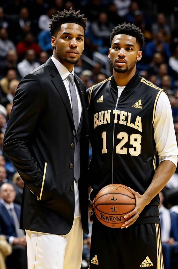 Black basketball sports jackets, white and gold