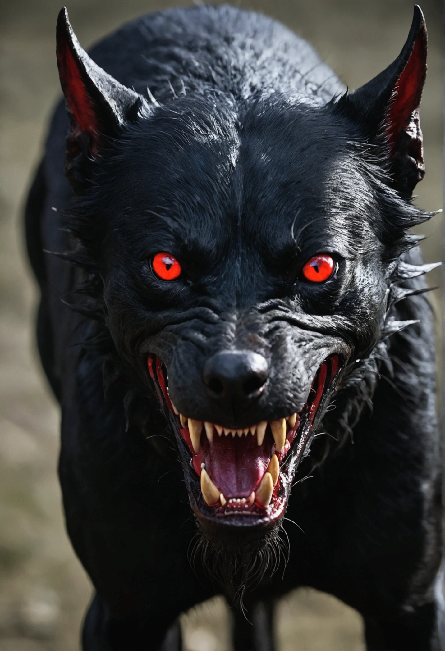 Black hellhound red eyes