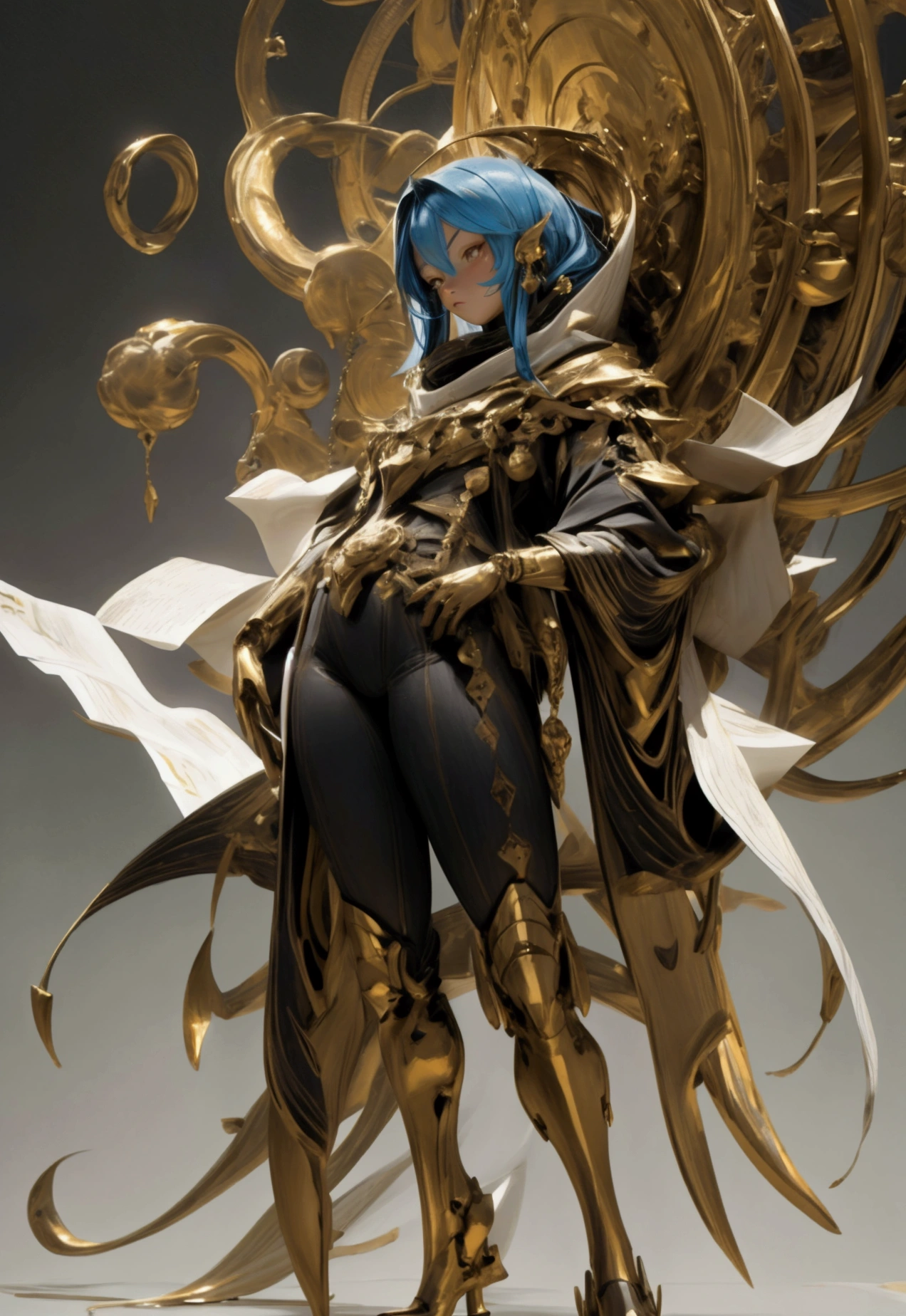 Whole body image , Full pose ,Draw a full body picture, Details of still images, Interesting shots. ,gold body ,Looking at the camera, seven heads, tall characters , Meshaman , depth of field, Artwork should be photorealistic., Very realistic, glossy painting , Too realistic, 3D Anime Style Vector, Full 3D image, Standing position, Abstract alcohol ink, universe, extraterrestrial,, Highly detailed, , Highly detailed gorgeous face, dynamic gesture, impersonal, undercover, paper texture, manga pulp, and perfect shading, with stunning light. Artwork should be centered., chic, and do it in detail. Rendered in 8K resolution for high-quality details., concept art, smooth , Sharp focus, illustration, Highly detailed, Soft, natural lighting in the cinema,