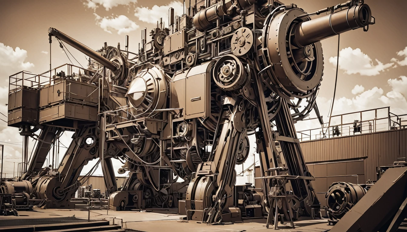rough pencil art, beautiful woman made entirely of machinery, conceptual installation art, 2.5D, delicate and dynamic, contrast effects, gradation effects, filter effects, sepia effects, Illustration art, drawing art, graphic art