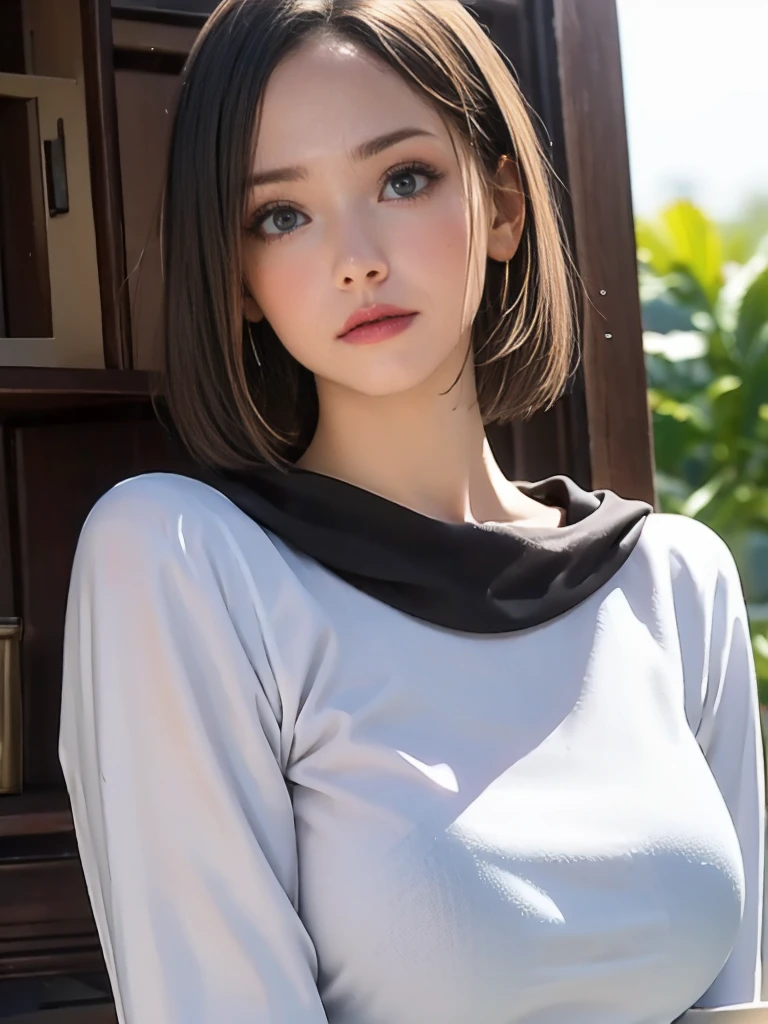 (best quality, 8k, photorealistic:1.5), (solo, one girl:1.5),(shine a bright light on women),(ultimate beautiful girl),(shiny skin),(oily skin),(black hair:1.5),(short hairstyle:1.3),(cool beauty),Blush brown makeup , dark eye makeup , use pink glossy lipstick,(big beady eyes girl:1.5),(droopy eyes girl:1.5),(Blue eyes:1.5),(thin girl:1.5),(baby face girl:1.5),(healthy body),(sex appeal),(sweet smelling girl),(she works for low wages),(kind-hearted woman),(she has a nice smile),(woman with a happy look),(she is very sociable),(from a very poor family),(virgin girl),(She is a secret pervert.),(she covertly lewd),(she looks so erotic),chuuChloe,(woman with very soft breasts),(woman fantasizing about sex),(allurement),(impressive eyes:1.5),(clean girl),(affability),(cute smile),(good personality),(serious personality),(wants sex),(want to masturbate),(want to have sex forcibly),(relaxing time),(hair ornaments),(compassion),(impurity),(love filled),(get horny),(No love experience),(teenager:1.2),(Warrior costume play:1.5)((((((Black Hair))))))
