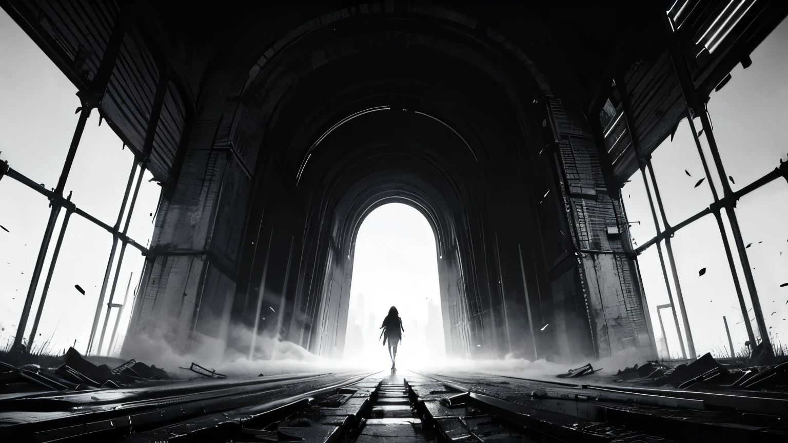 black and white,(Fractal Art),The most beautiful form of chaos,Brutalist Design,Heaven and Hell,The long, long road