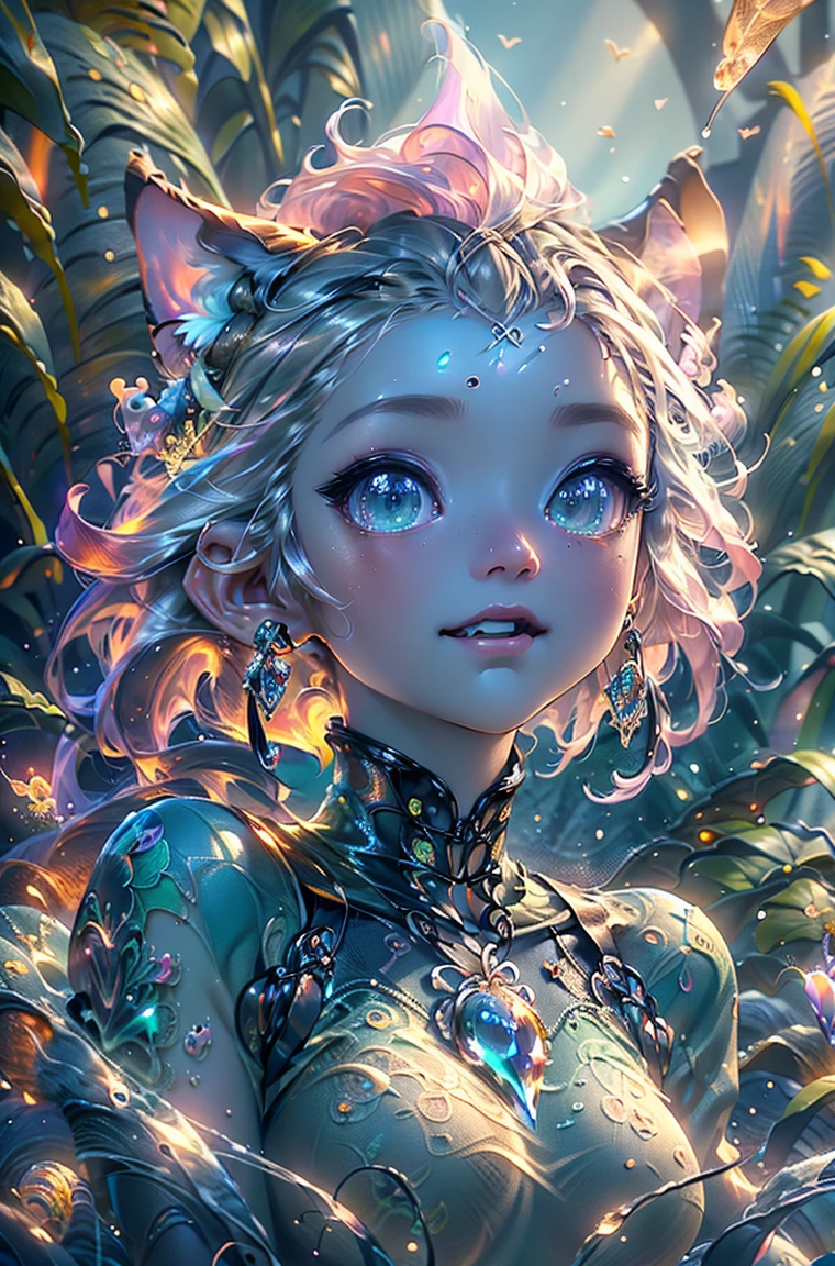 cute baby pink Dragon with mesmerizing feature butterfly ethereal wings masterpiece, top quality, best quality, official art, beautiful and aesthetic:1.2), (1dragon), extreme detailed,(fractal art:1.3), colorful, highest detailed, (masterpiece, best quality:1.3) 1 bright-amber, blue, green cat like-eyes, professional digital painting, Unreal Engine 5. playful teasing expression, finely detailed eyes, happy mood, epic scene, epic composition, Cinematic Lighting, Volumetric Lighting, ethereal light, intricate details, extremely detailed volumetric rays. oil painting, Detailed facial features, Sunlight, bright colors, dramatic lighting, expressive eyes, High Resolution, 4K quality, Photorealistic