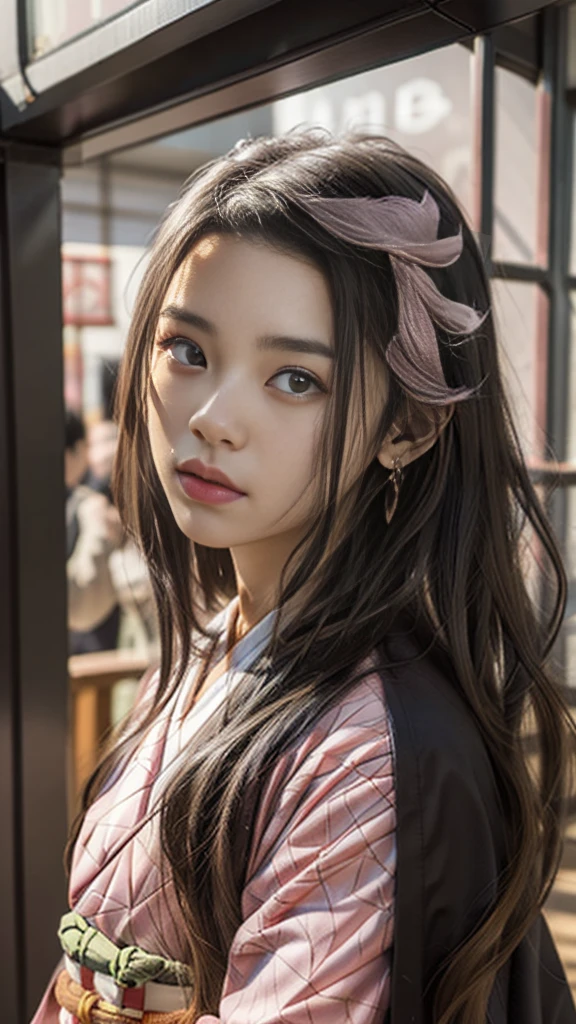 Cute Japanese woman, (), (Very cute face: 1.3), White and moisturized skin,
BREAK,
Fighter, Kung Fu fighter, Idol,
BREAK,
(Wearing cute kimono: 1.3), (Very revealing kimono), Very large earrings, Short length,
BREAK,
(Long hair), (Gray hair), (Wavy hair), (Gradient pink hair: 1.3), (Red hair at the ends),
BREAK,
(Realistic: 1.3), Masterpiece, Perfect lighting, (Ultra high resolution), (8K), (Very detailed: 1.4), (From the front), Looking at the camera, Melancholic expression, (Full body),
BREAK,
(Japanese city streets: 1.2), (Great fire in the background),
BREAK,
(Demon Slayer: 1.4),
BREAK,
(Hellfire: 1.2), Demon,