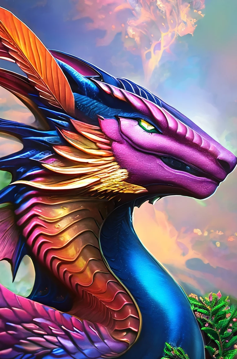 cute baby pink Dragon with mesmerizing feature butterfly ethereal wings masterpiece, top quality, best quality, official art, beautiful and aesthetic:1.2), (1dragon), extreme detailed,(fractal art:1.3), colorful, highest detailed, (masterpiece, best quality:1.3) 1 bright-amber, blue, green cat like-eyes, professional digital painting, Unreal Engine 5. playful teasing expression, finely detailed eyes, happy mood, epic scene, epic composition, Cinematic Lighting, Volumetric Lighting, ethereal light, intricate details, extremely detailed volumetric rays. oil painting, Detailed facial features, Sunlight, bright colors, dramatic lighting, expressive eyes, High Resolution, 4K quality, Photorealistic