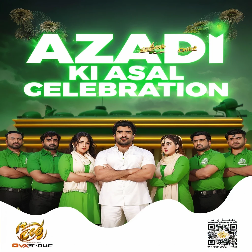 arafed image of a group of people in green shirts, ad, amad, movie promotional image, promo image, celebration, promotional image, by Riza Abbasi, trailer, promotional poster, 6 k, 6k, zido, zee day, grand finale, 🌻🎹🎼, ƒ / 2. 5, ƒ/2.5