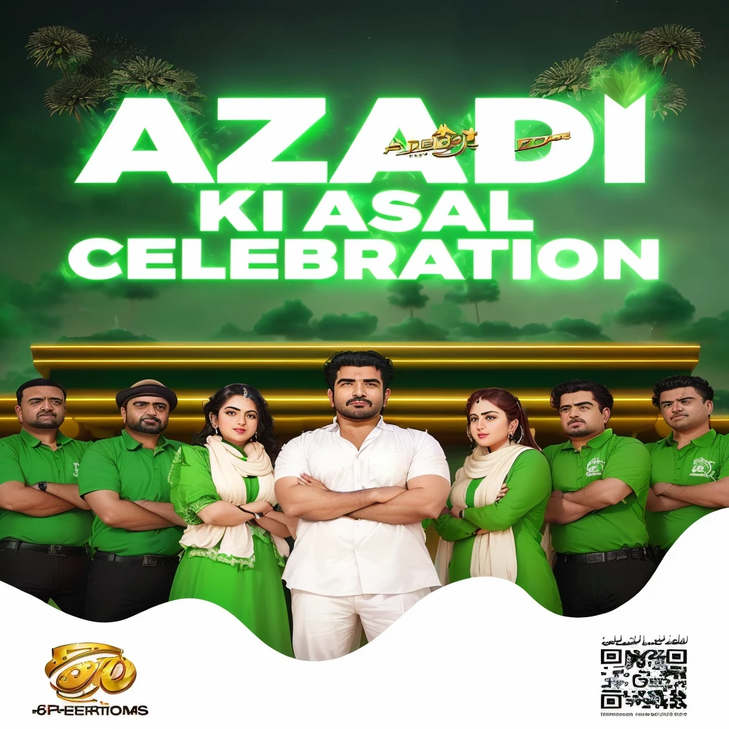 arafed image of a group of people in green shirts, ad, amad, movie promotional image, promo image, celebration, promotional image, by Riza Abbasi, trailer, promotional poster, 6 k, 6k, zido, zee day, grand finale, 🌻🎹🎼, ƒ / 2. 5, ƒ/2.5