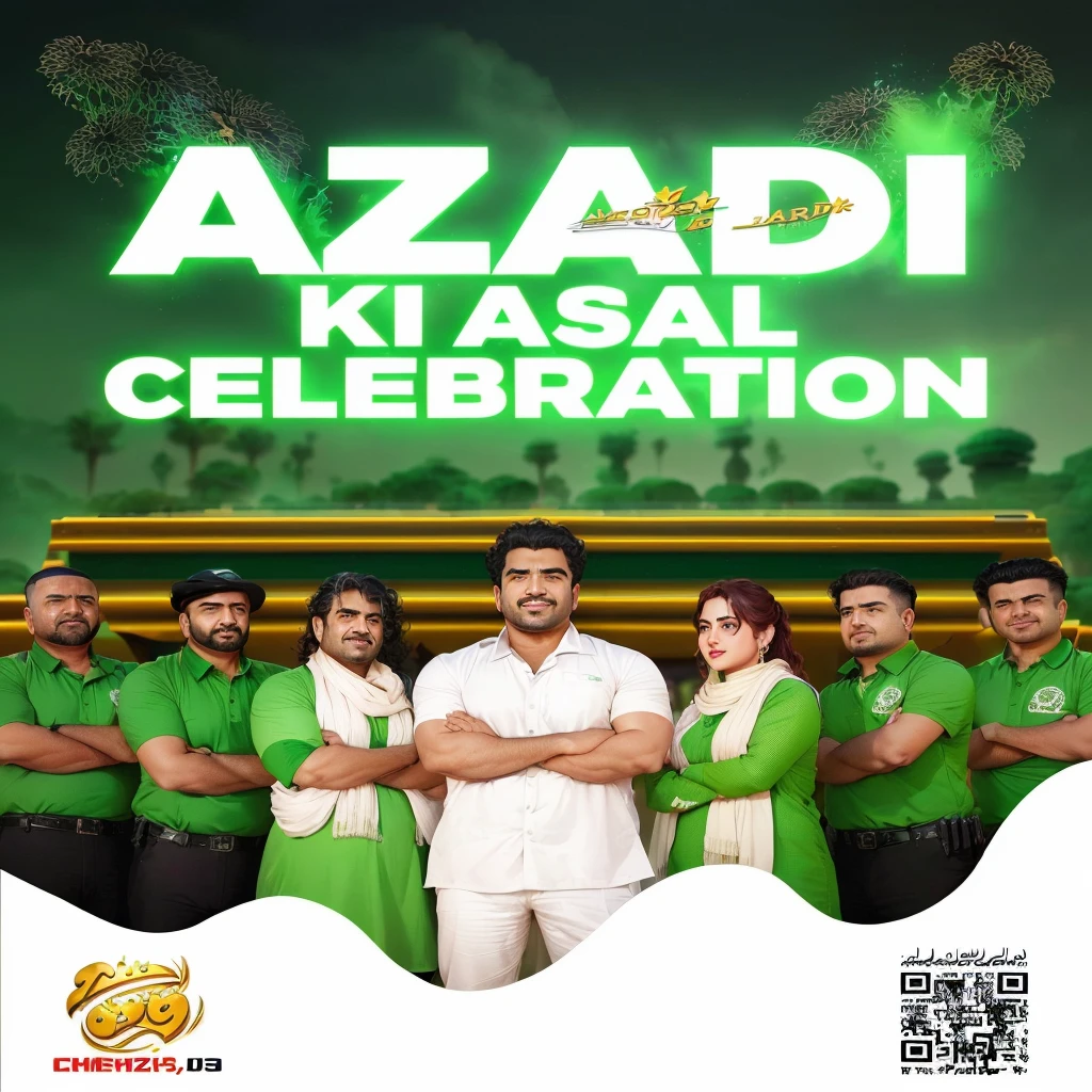 arafed image of a group of people in green shirts, ad, amad, movie promotional image, promo image, celebration, promotional image, by Riza Abbasi, trailer, promotional poster, 6 k, 6k, zido, zee day, grand finale, 🌻🎹🎼, ƒ / 2. 5, ƒ/2.5