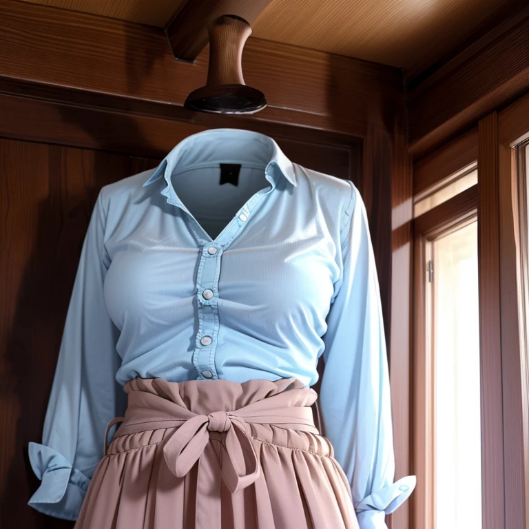Long skirt lift (invisible, no humans, Headless, Faceless:1.5), cute big breasts, Ridiculous, High resolution, Super detailed, clothing details
