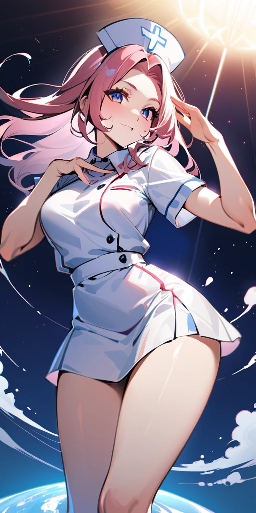 masterpiece, highest quality, highest detail, 1 girl,
BREAK, horror, (Small injured girl, blood, bleeding, injury), Shining white hair, jewel-like red eyes, anime highlight eyes, (Nurse uniform: 1.4), (White tight miniskirt: 1.2), White pantyhose, scarred clothes, dirty clothes, bloodstained clothes, scarred skin, battle damage, bandaged arms, bandaged legs, (Yandere:1.2),
BREAK, The background is a modern hospital, a collapsed hospital,
BREAK, full body, movie lighting, action movie poster, dynamic, beautiful girl action actor, motion blur, depth of field, 35mm, Sony FE, 1girl,