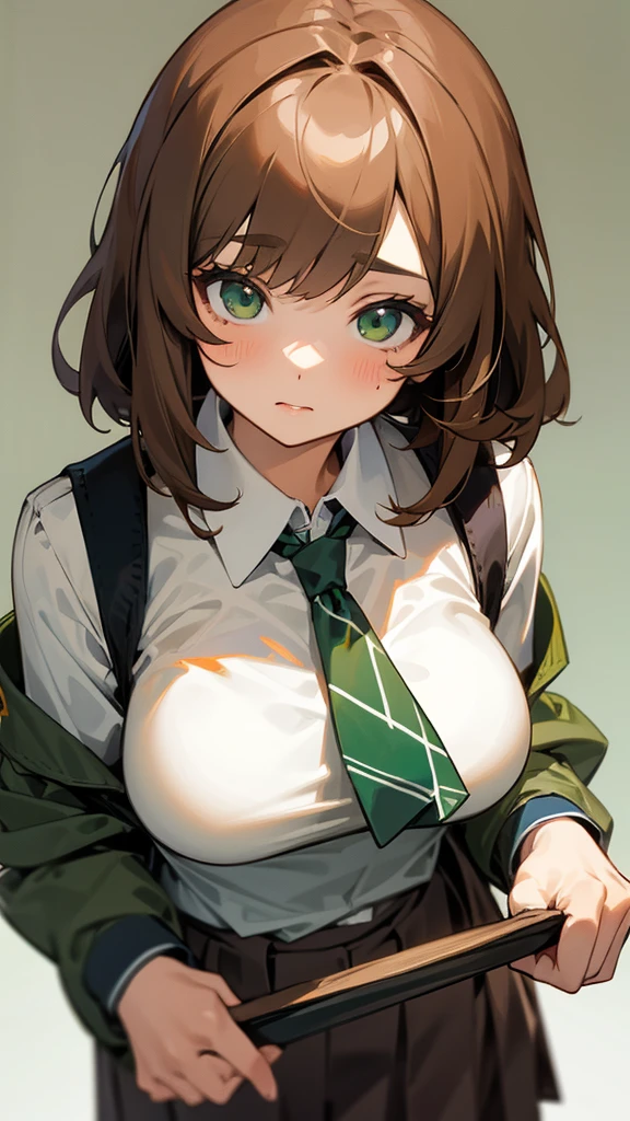 highest quality、All limbs、full finger、Slender beauty、straight hair、brown hair、Dereste、green, white and purple idol costume、high socks、beautiful big breasts、live stage、big smile、((tits、nipple、no panties、sexually seducing me、spread legs))、Love juice dripping from the pussy、((((live stage))))