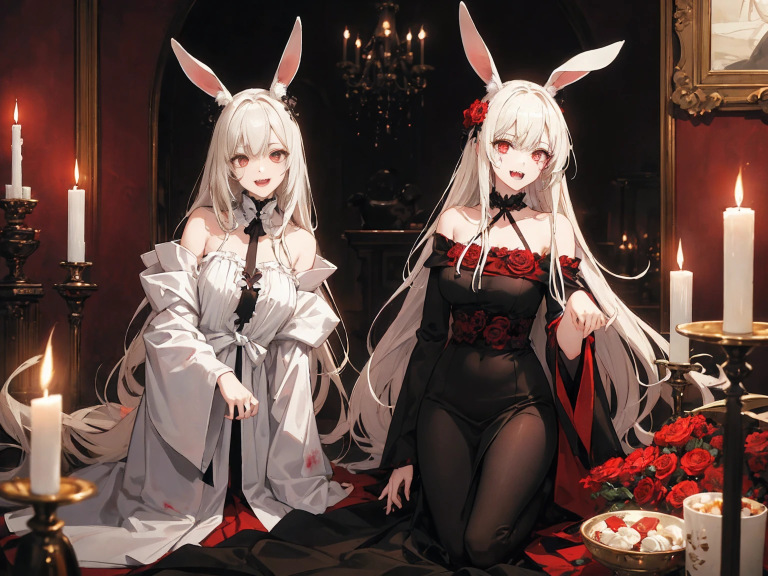 masterpiece, Highest quality, High resolution,(Highest quality,4K,High resolution,masterpiece:1.2),Very detailed,Realistic:1.37,masterpiece, Highest quality, Exquisitely crafted, woman, beautiful, elegant, smile, Blood, iridescent Long Hair, bangs, skirt, shirt, Long sleeve, Frills, shoes, (Red and Black:1.4), flower, spooky, Horror, head蓋Bones, Long Hair, Black Hair, Candles, Blood, hair flower, Dead, hair ornaments, Bone, doll, head蓋Bone, skeleton, Horror (theme),spooky altar background,Dark fantasy,Red color scheme,Ominous atmosphere,eyeを引く,Storytelling,anatomy,Anime Style,Concept Art,beautiful細部までこだわった顔と (((赤いeye ))),A terrifying ritual ,Satanic Ritual,Premature death,Improper behavior,クレイジーなsmile,Scythe Face,Girl Monster, beautiful, Delicate facial features, 鋭いeye, Sharp Fangs, 青White skin, blonde,robot,Cursed Painting, Dark Background, Cinema Lighting, Dramatic Shadows, Gothic style, Gloomy atmosphere, Dark fantasy, One Girl, , Please open your mouth wide, Open your mouth and baring your teeth,Sharp teeth like a beast, Wide lips, very wide mouth, Vermilion cheeks, ,(Bloodしぶき:1.4),Scary smile, smile,Fallen angel design, ねじれたsmile、Bloodまみれの、headからの出Blood,、Bloodしぶき、,(Bloodしぶき:1.4),Crossbones, head蓋Bone,Horror 一人の男の子, Cream colored hair, Gray Hair, Pearly hair, nice boy, Bunny ears, Loose-fitting clothing, Larger clothes, dark red eye, eyeの下のたるみ, dark circles under eye, やみcute, Fluffy hair, Voluminous Hair, skinny, slim, very skinny, Androgynous, cute, spooky, short hair, Horror, Faded colors, White skin, spooky, Unnaturally thin, I&#39;I am hungry, eye, eye in background, sharp eye, Long eyelashes, Under the eyelashes, Loose shorts, レースshirt, Frillsshirt, Tie the ribbon&#39;head, Detailed clothing, A loose cardigan, Open cardigan, 滴るBlood, that&#39;terrible, nightmare, Haunted, stitch, patchwork, string, Injury, hell, Injury on arms, self-harm, cut, Black Fingers, factory, Abandoned, A dismembered ghost,Many heads,Many heads,Lots of faces,Multiple faces,Multiple Girls,Frolicking Girl,複数のwoman,tea ,クレイジーなsmile,look up,Face shot,Scythe Face,Girl Monster, slave,beautiful, Detailed portrait, Delicate facial features, 鋭いeye, Sharp Fangs, 青White skin, Thick chain, Dark Background, Cinema Lighting, Dramatic Shadows, Gothic style, Gloomy atmosphere, Dark fantasy, One Girl, , Please open your mouth wide, Open your mouth and baring your teeth,Sharp teeth like a beast, Wide lips, very wide mouth, Vermilion cheeks, ,(Bloodしぶき:1.6),Scary face, Laughter　Witch design, ねじれたsmile、Bloodまみれの、headからの出Blood,,、Bloodしぶき、,(Bloodしぶき:1.6),Crossbones, head蓋Bone,　, Horrorスタイル, ((Fantasy Witch Costume)), ((Flowing white hair)), ,(Bloodしぶき:1.6),womanの曲線, Large Breasts, Thick thighs, Sexy flat stomach, Perfect hands, Perfect anime face, ((dark ta dress)), Are standing, ((邪悪なsmile)), ,(Bloodしぶき:1.6),Victorian cities, gaslight, Steam circulates, Moonlight Illumination, night lighting, A sky filled with stars and galaxies,disaster々new devil horns,,(Bloodしぶき:1.6),アニメゾンビWitch design, ねじれたsmile、Bloodまみれの、headからの出Blood,,、Bloodしぶき、,(Bloodしぶき:1.6),Crossbones, head蓋Bone,,Photo Background,Wide Shot,Scythe Face,Girl Monster, slave,beautiful, Detailed portrait, Delicate facial features, 鋭いeye, Sharp Fangs, 青White skin, Thick chain, Dark Background, Cinema Lighting, Dramatic Shadows, Gothic style, Gloomy atmosphere, Dark fantasy, One Girl, , Please open your mouth wide, Open your mouth and baring your teeth,Sharp teeth like a beast, Wide lips, very wide mouth, Vermilion cheeks, ,(Bloodしぶき:1.6),Scary face, Laughter　Witch design, ねじれたsmile、Bloodまみれの、headか
