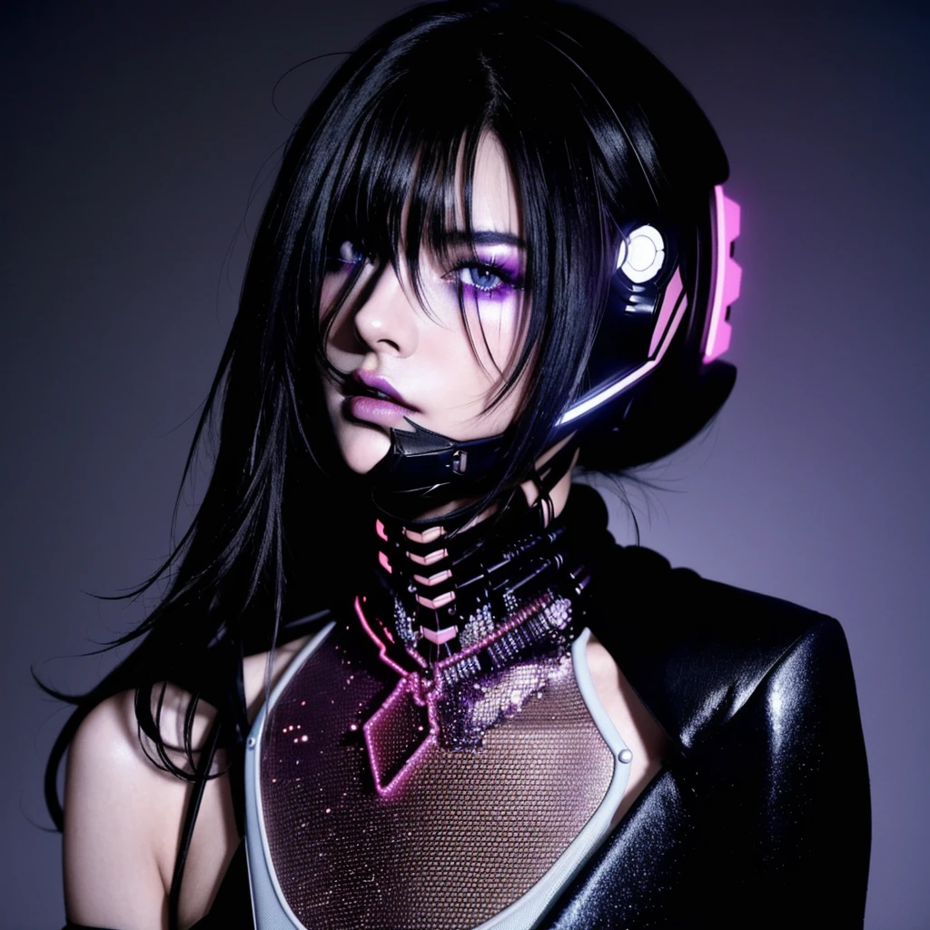 フェイスペイントをしたサイボーグのBeauty, whole body, cyber punk, Fashion Model, Beauty, Francis Bacon's painting style