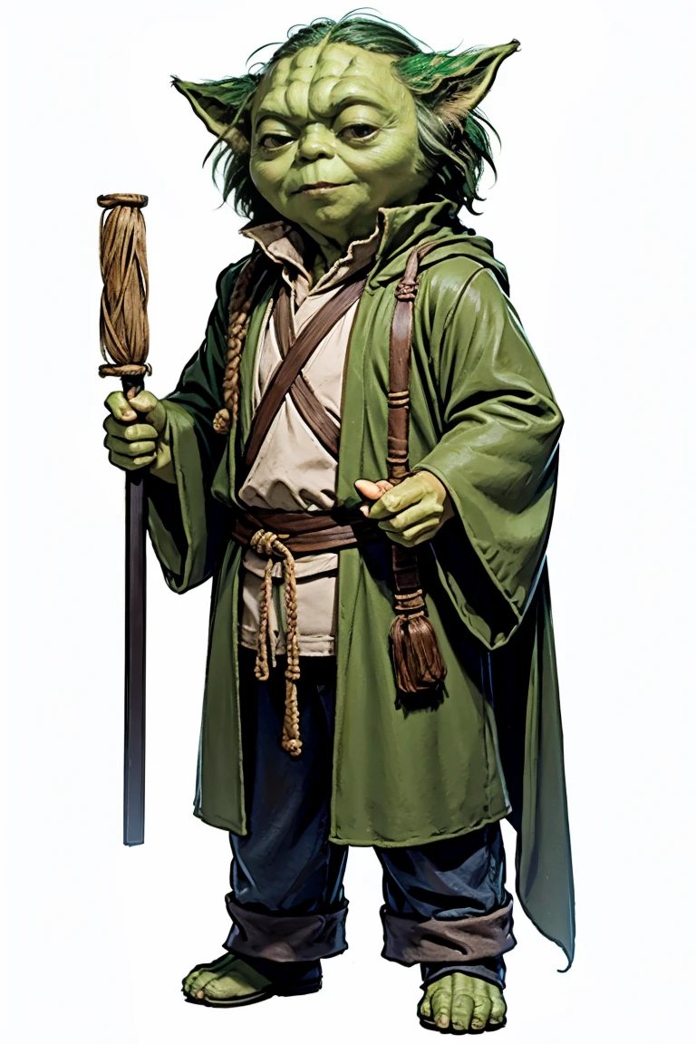 short yoda with a full head of shaggy tall thick hair