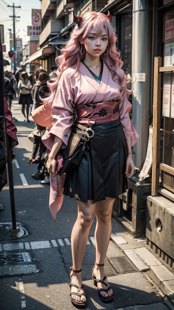 Cute Japanese woman, (16 years old), (Very cute face: 1.3), White and moisturized skin,
BREAK,
Fighter, Kung Fu fighter, Idol,
BREAK,
(Wearing cute kimono: 1.3), (Very revealing kimono), Very large earrings, Short length,
BREAK,
(Long hair), (Gray hair), (Wavy hair), (Gradient pink hair: 1.3), (Red hair at the ends),
BREAK,
(Realistic: 1.3), Masterpiece, Perfect lighting, (Ultra high resolution), (8K), (Very detailed: 1.4), (From the front), Looking at the camera, Melancholy expression, (Full body: 1.3),
BREAK,
(Japanese city streets: 1.2), (Great fire in the background),
BREAK,
(Demon Slayer: 1.4),
BREAK,
(Hellfire: 1.2), Demon,