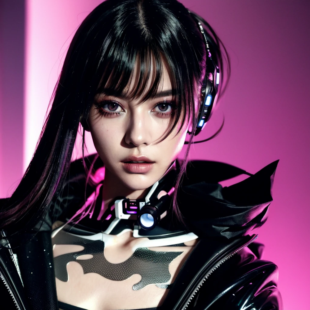 フェイスペイントをしたサイボーグのBeauty, whole body, cyber punk, Fashion Model, Beauty, Francis Bacon&#39;s painting style