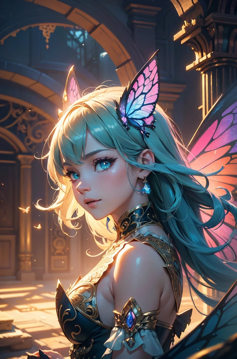 cute baby pink Dragon with mesmerizing feature butterfly ethereal wings masterpiece, top quality, best quality, official art, beautiful and aesthetic:1.2), (1dragon), extreme detailed,(fractal art:1.3), colorful, highest detailed, (masterpiece, best quality:1.3) 1 bright-amber, blue, green cat like-eyes, professional digital painting, Unreal Engine 5. playful teasing expression, finely detailed eyes, happy mood, epic scene, epic composition, Cinematic Lighting, Volumetric Lighting, ethereal light, intricate details, extremely detailed volumetric rays. oil painting, Detailed facial features, Sunlight, bright colors, dramatic lighting, expressive eyes, High Resolution, 4K quality, Photorealistic

