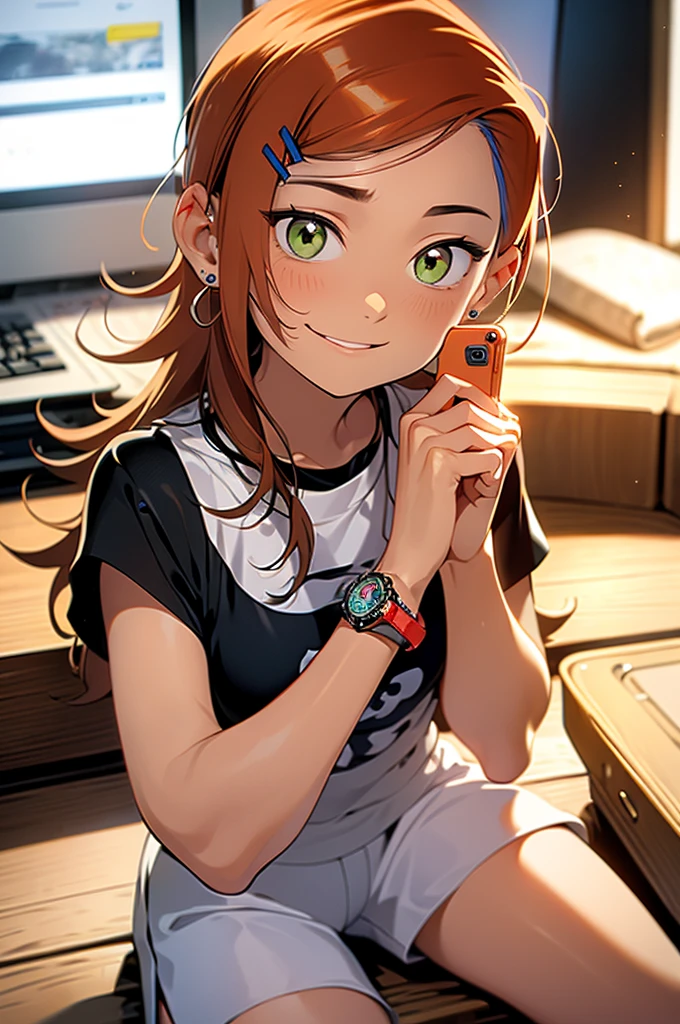 Asian face young girl,laughing expressin,Perfect body,road bike clothing,gear and
accessories,knolling layout organized on a table,person,knolling, Cartoon, pure red background
