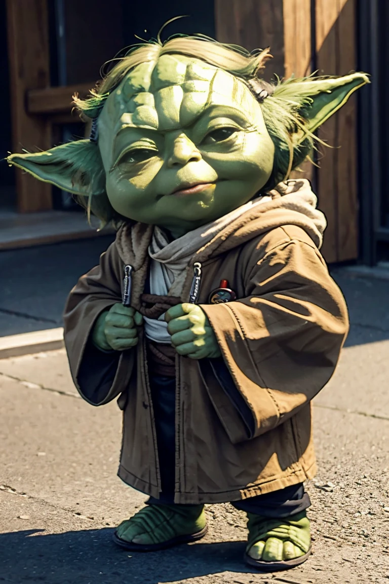 short yoda with a full head of shaggy thick big hair