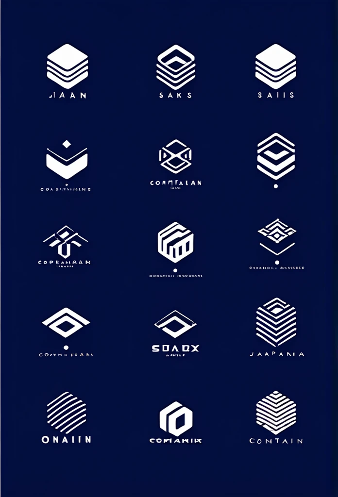 Stylish logo marks of container sales companies in Japan
The logo features fine containers that are very stylish and cool
Pretty cool
Stylish design
chic and modern design
The logo is mainly white and the pattern is deep blue
White background